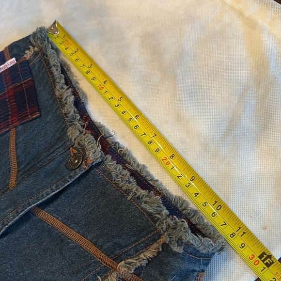 Vintage Mary Kate & Ashley Unique Denim & Plaid metallic blue thread skirt - Picture 11 of 11